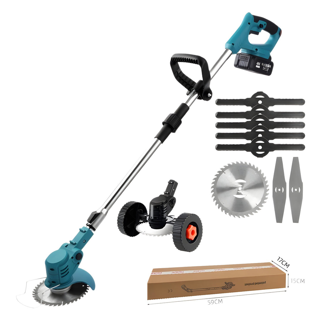 Opvouwbare elektrische grasmaaier met lithiumbatterij, multifunctioneel, mini handtrimmer voor huishoudelijk gebruik.